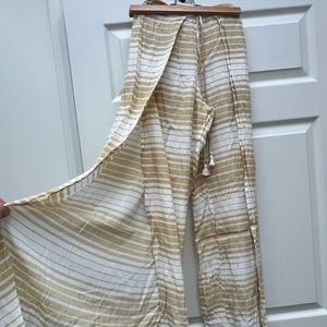 NWT never worn Faithfull the Brand beach montero pants, tan/cream